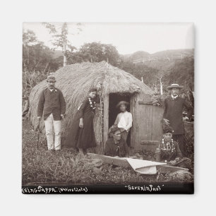 Making Tappa, a native tuth, c.1875 (sepia Foto) Magnet