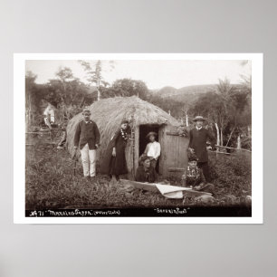 Making Tappa, a native tuth, c.1875 (sepia Foto) Poster