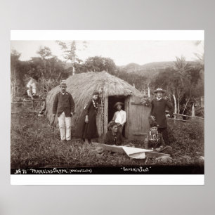 Making Tappa, a native tuth, c.1875 (sepia Foto) Poster