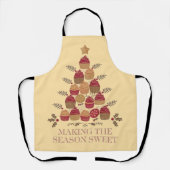 Making the Season Sweet Wird Christmas Cupcake Tre Schürze (Vorderseite)