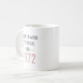 Making The World A Better Place 1972 Birthday Gift Kaffeetasse (Vorderseite Links)