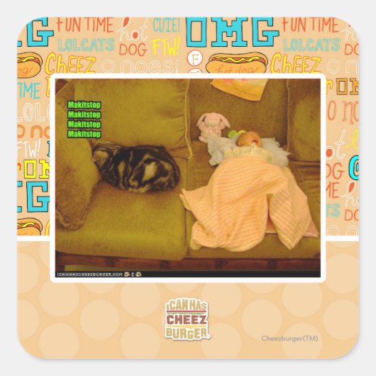 Makitstop Quadratischer Aufkleber (Vorderseite)