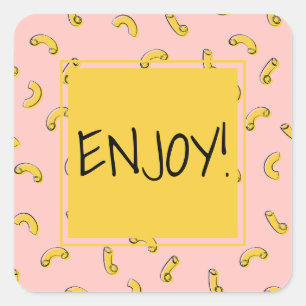 Makkaroni-Käse-Aufkleber Quadratischer Aufkleber