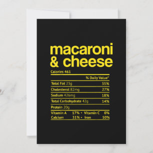 Makkaroni und Käse Ernährung Fakt Erntedank Feiertagskarte