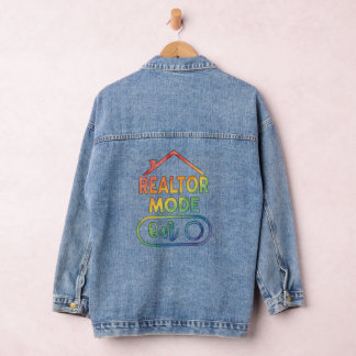 Makler-Modus Ein Denim-Jacke Immobilienmakler Jeansjacke