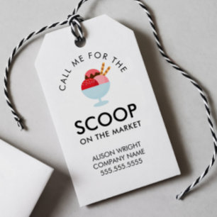 Makler-Pop-By-Ruf Mich für den Scoop Eiscreme Geschenkanhänger