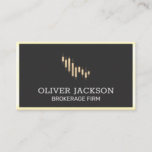 Maklerfirma | Gold Lux Border Visitenkarte (Vorderseite)