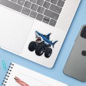 Mako-Hai Monstertruck Aufkleber (Laptop mit iPhone)