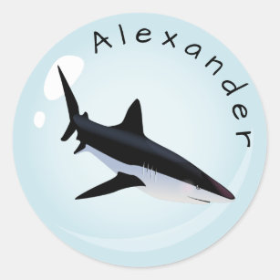 Mako-Haifisch in einer Blase personifizieren Runder Aufkleber