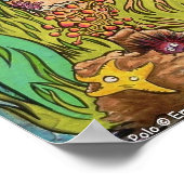 Mako Polo Mermaid + Shark-Spiele Freunde Kunst Poster (Ecke)