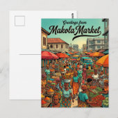 Makola-Markt Ghana Postkarte (Vorne/Hinten)