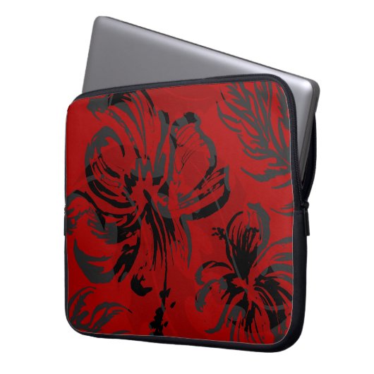 Makole Hibiskus Floral Hawaiian Neoprene Wetsuit Laptopschutzhülle (Vorderseite Links)