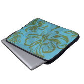 Makole Hibiskus Floral Hawaiian Neoprene Wetsuit Laptopschutzhülle (Vorne Knopf)
