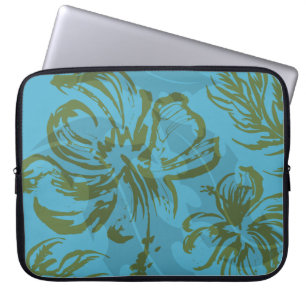 Makole Hibiskus Floral Hawaiian Neoprene Wetsuit Laptopschutzhülle