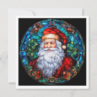 MAKOM1000- Stained Glass Santa Feiertagskarte