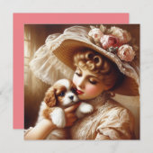 MAKOM1000 - VINTAGE LADY ART FEIERTAGSKARTE (Vorne/Hinten)