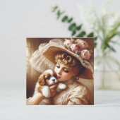 MAKOM1000 - VINTAGE LADY ART FEIERTAGSKARTE (Stehend Vorderseite)