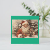 MAKOM1000- Vintage Santa Claus Art Feiertagskarte (Stehend Vorderseite)