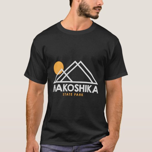 Makoshika Staat Park Montana Kontur Mt T-Shirt (Vorderseite)