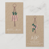 Makrame Artist Handmade Design Hanging Cactus Visitenkarte (Vorne/Hinten)