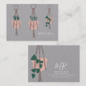 Makrame Artist Handmade Design Hanging Pflanze Gra Visitenkarte (Vorne/Hinten)
