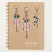 Makrame Artist Handmade Design Hanging Pflanze Tan Planer (Vorderseite)