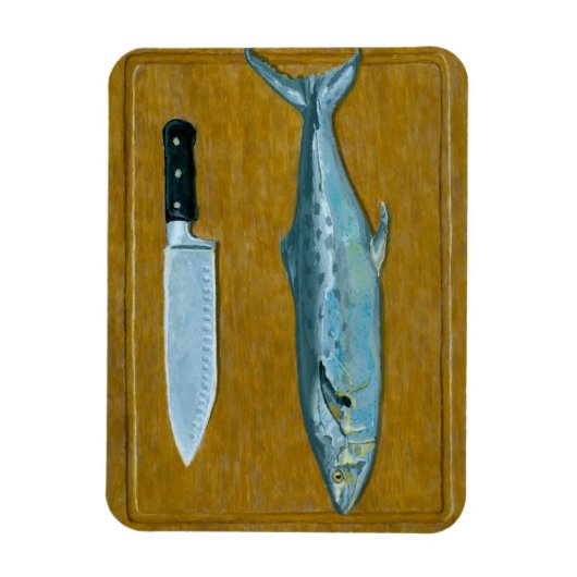 Makrele auf dem Schneidebrett Flexible Magnet (Vertikal)