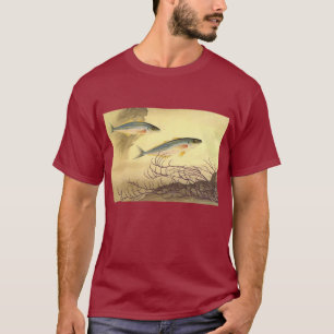 Makrelen im Ozean, Vintage-Japonismus-Kunst T-Shirt