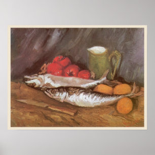Makrelen, Zitronen und Tomaten von Vincent van Gog Poster