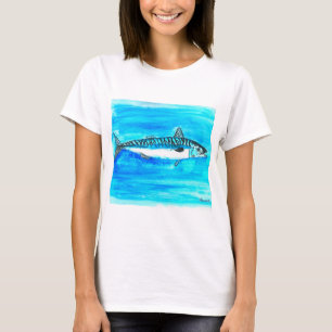 Makrelenfisch Wasserfarbe Ozean unter dem Meer T-Shirt