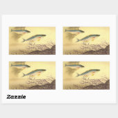 Makrelenfische Schwimmen im Ozean Rechteckiger Aufkleber (Blatt)