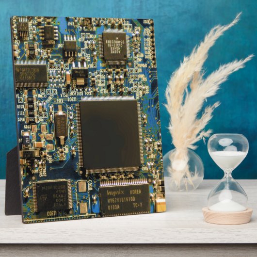 Makro Blaue Leiterplatte | PCB Foto Fotoplatte (Seite)