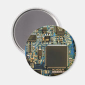 Makro Blaue Leiterplatte | PCB Foto Magnet (Vorderseite/Rückseite)