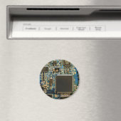 Makro Blaue Leiterplatte | PCB Foto Magnet (In Situ (Geschirrspüler))