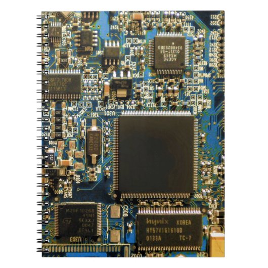 Makro Blaue Leiterplatte | PCB Foto Notizblock (Vorderseite)