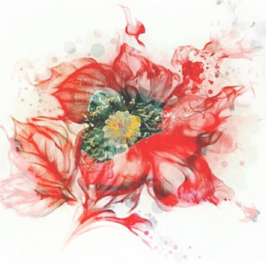 Makro-Blossom in ausgeblendetem Rot Aufkleber (Vorderseite)