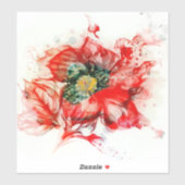 Makro-Blossom in ausgeblendetem Rot Aufkleber (Blatt)