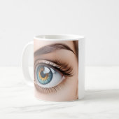Makro der weiblichen Augen Kaffeetasse (Vorderseite Links)