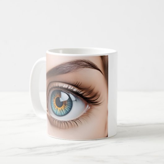Makro der weiblichen Augen Kaffeetasse (Vorderseite Links)