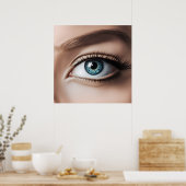Makro der weiblichen Augen Poster (Küche)