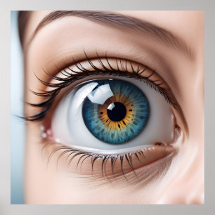 Makro der weiblichen Augen Poster