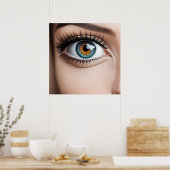 Makro der weiblichen Augen Poster (Küche)