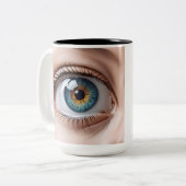 Makro der weiblichen Augen Zweifarbige Tasse (Vorderseite Links)