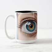 Makro der weiblichen Augen Zweifarbige Tasse (Links)