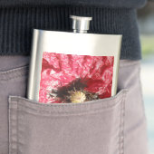 Makro-Flasche mit hübschem rotem Mohn Blume Flachmann (Beispiel)