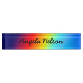 Makro-Foto-Holografischer Regenbogen-Verlaufsname Namensplakette (Vorderseite)