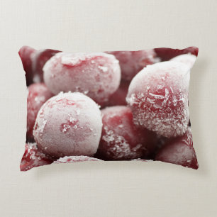 Makro gefrorene Beeren, Nahtextur. Dekokissen