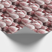 Makro gefrorene Beeren, Nahtextur. Geschenkpapier (Ecke)