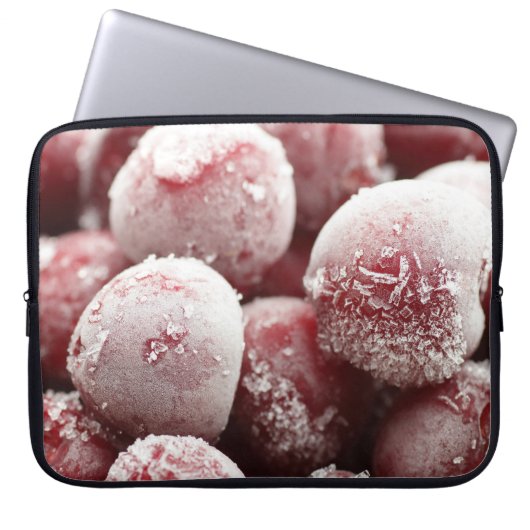 Makro gefrorene Beeren, Nahtextur. Laptopschutzhülle (Vorderseite)