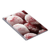Makro gefrorene Beeren, Nahtextur. Notizblock (Rechte Seite)